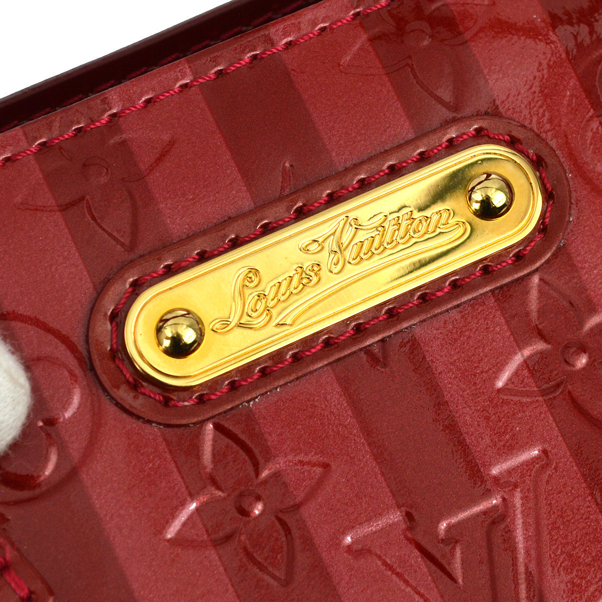 Louis Vuitton 2010s Red Monogram Vernis Rayures Wilshire PM M91702