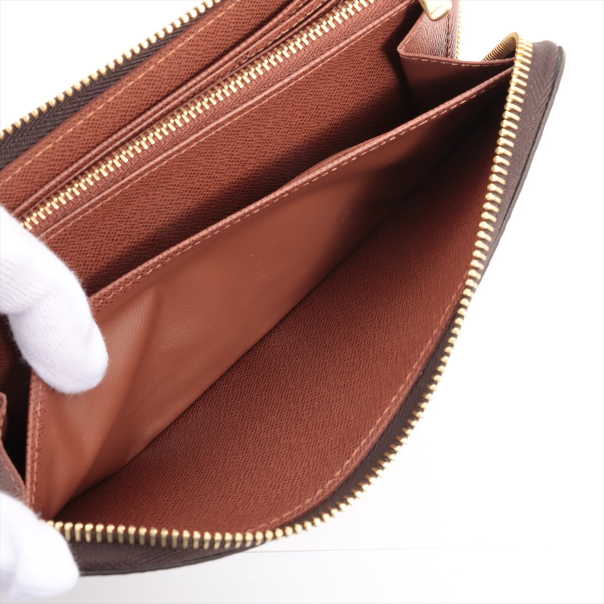 Louis Vuitton Monogram  Wallet M42616 Brown Round Zip Wallet