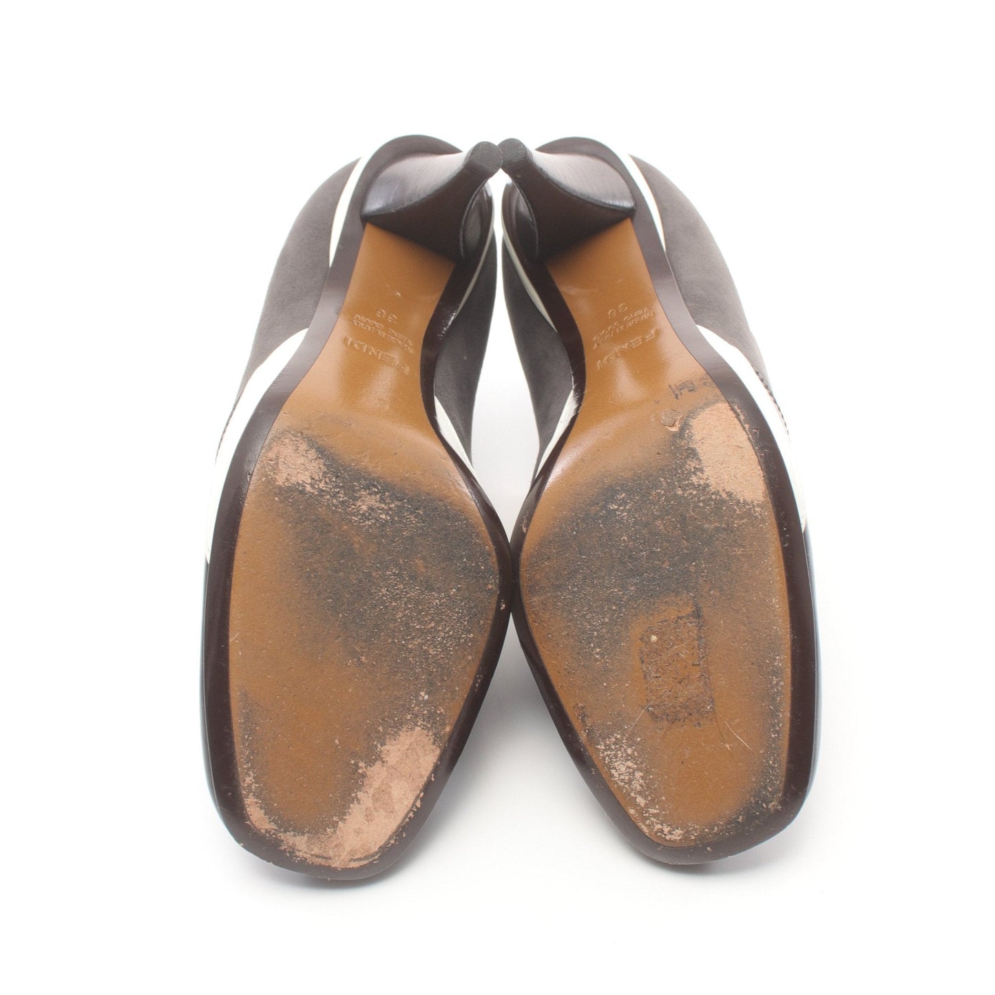 Luxury Fendi Booties Pumps Leather Suede Dark gray Black