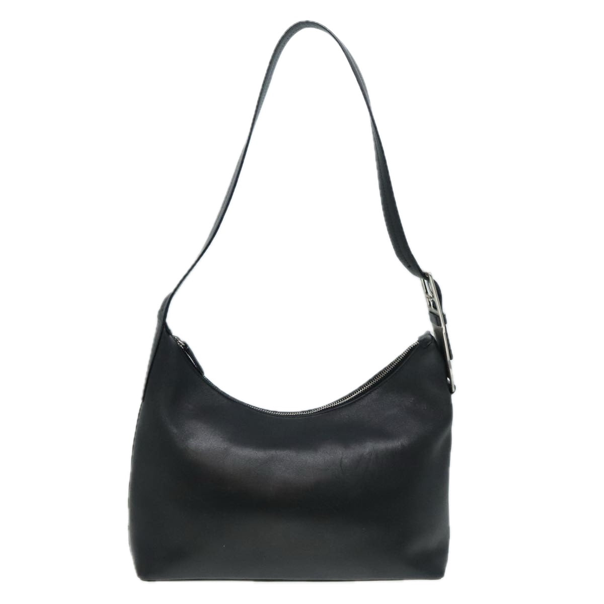 Luxury Prada Shoulder Bag Leather Black Silver  92660