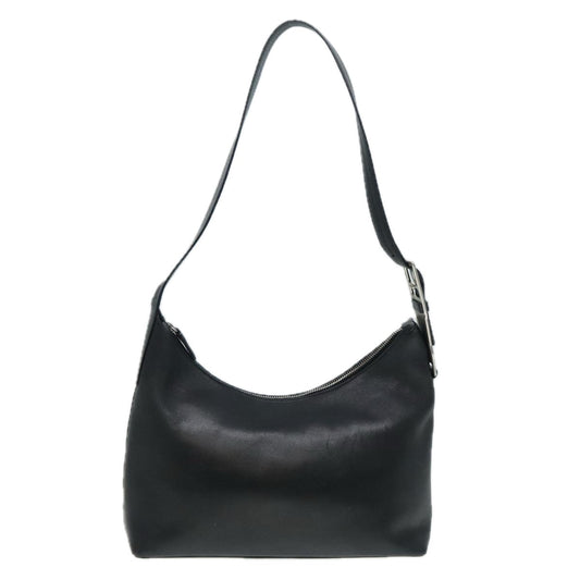 Luxury Prada Shoulder Bag Leather Black Silver  92660
