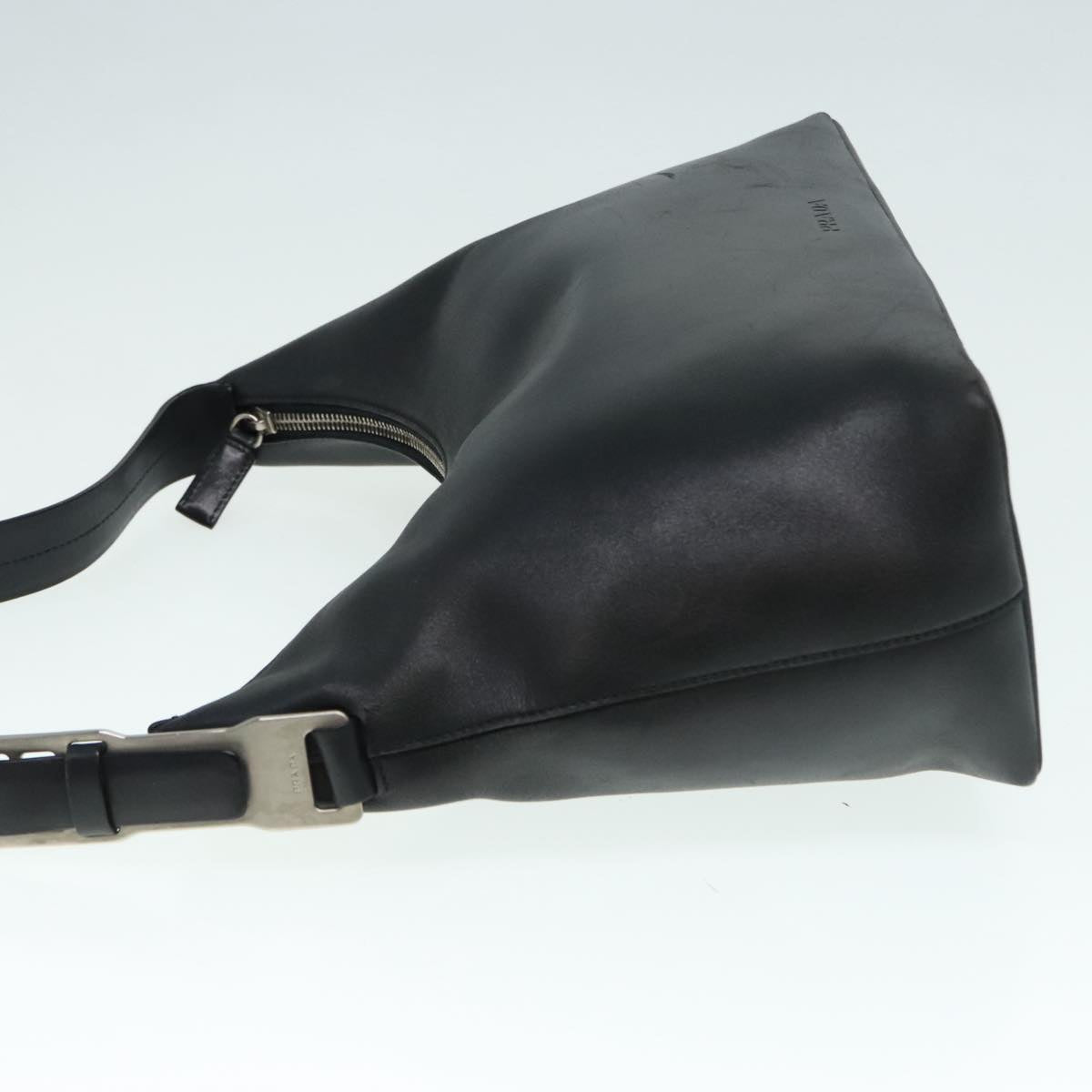 Luxury Prada Shoulder Bag Leather Black Silver  92660