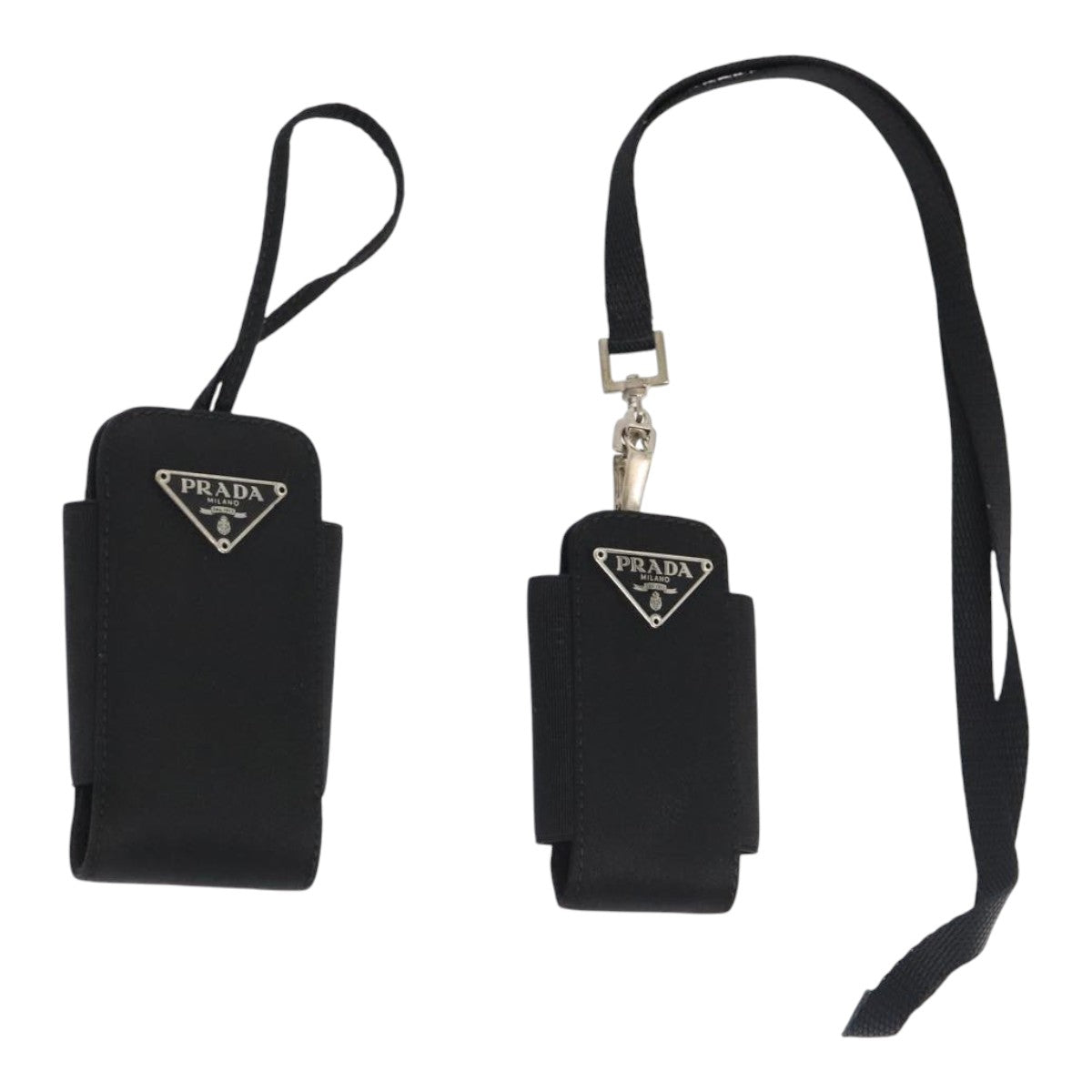 Luxury Prada Multi Case Accessory Case Nylon 2Set Black Silver  92686