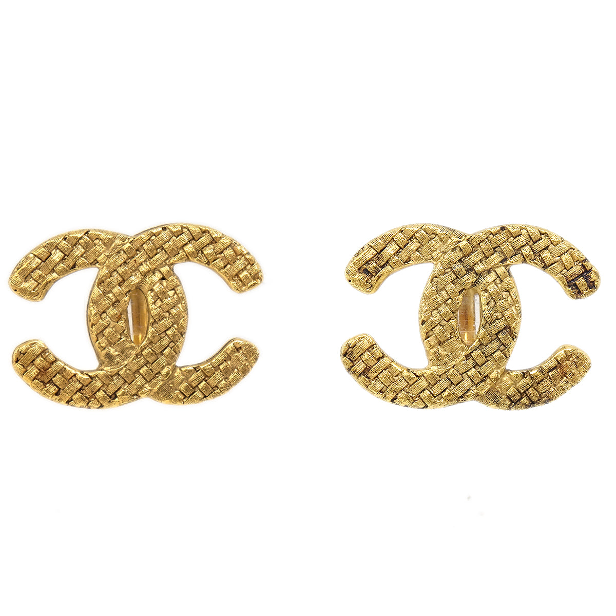 Luxury Chanel Gold CC Earrings Clip-On 29 2878