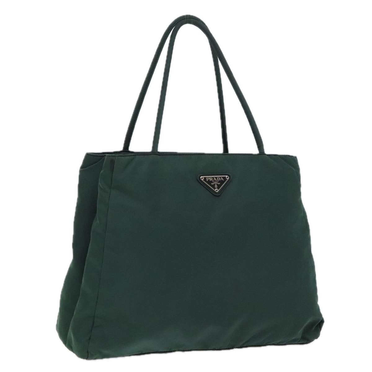 Luxury Prada Tote Bag Nylon Khaki Silver  92714