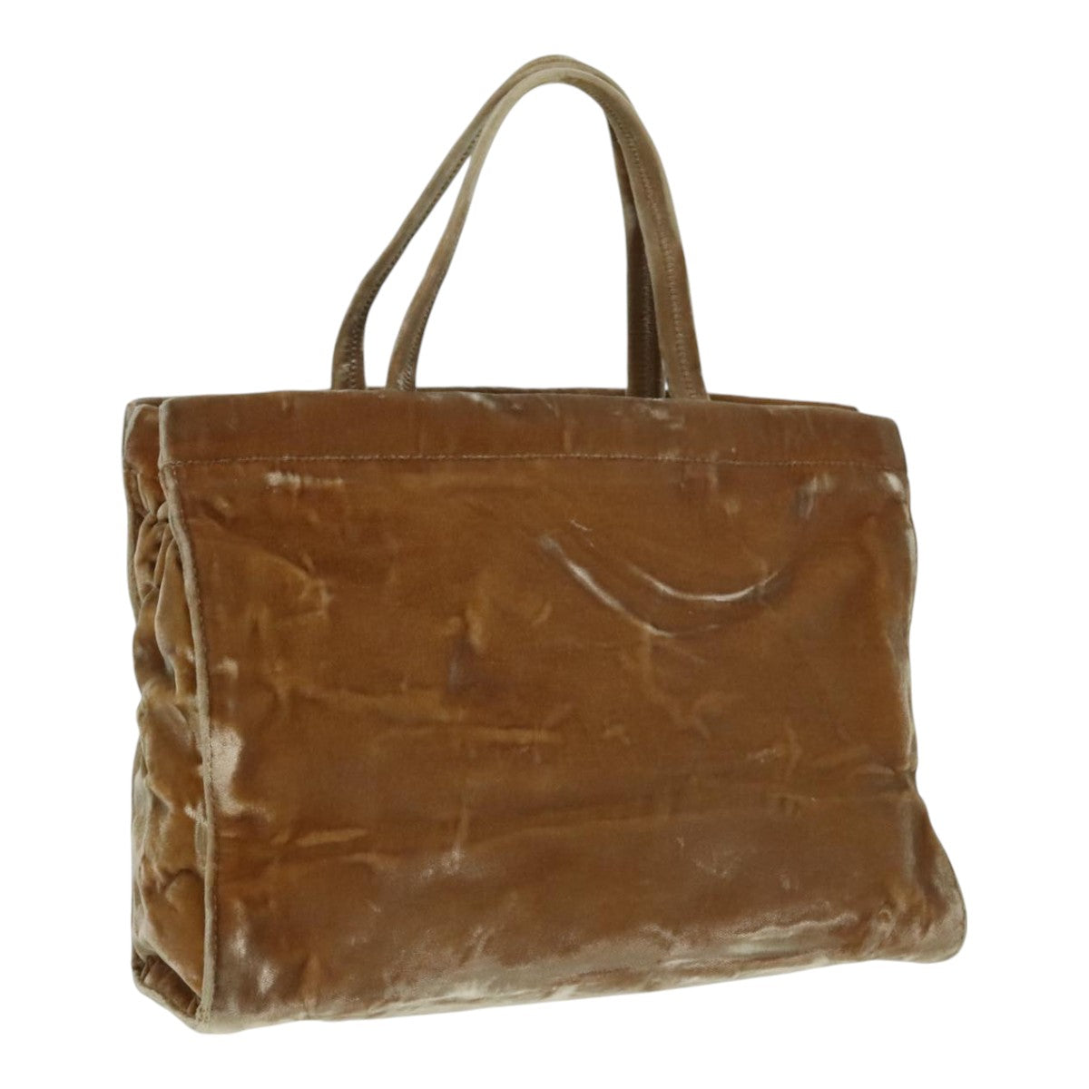 Luxury Prada Tote Bag Velor Beige Silver  92719