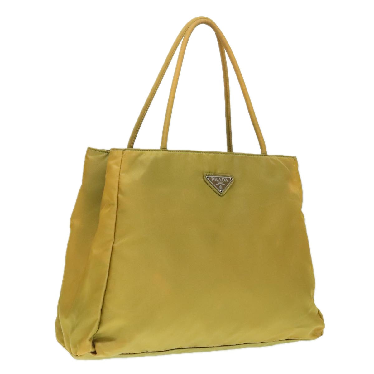Luxury Prada Tote Bag Nylon Yellow Silver  92807