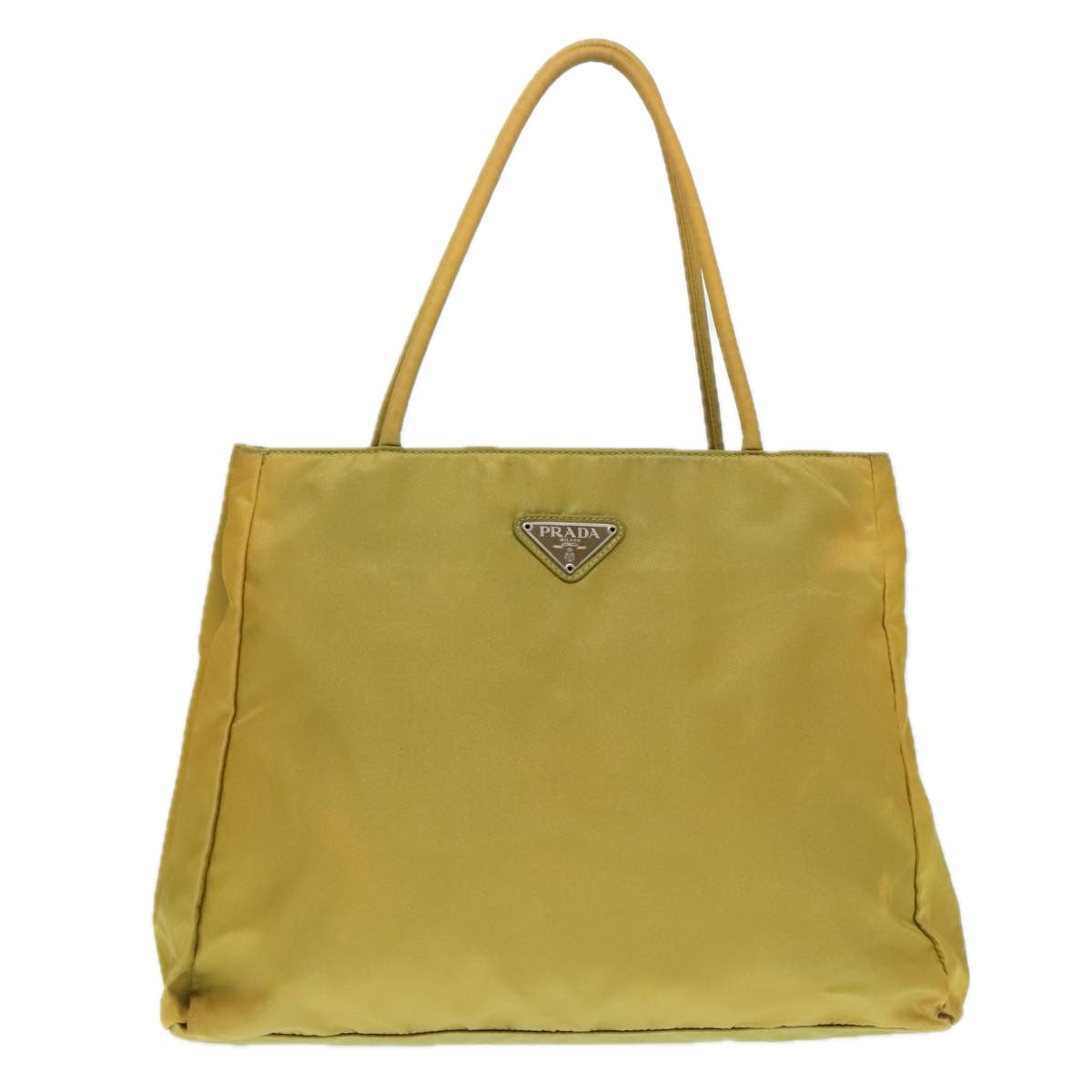 Luxury Prada Tote Bag Nylon Yellow Silver  92807