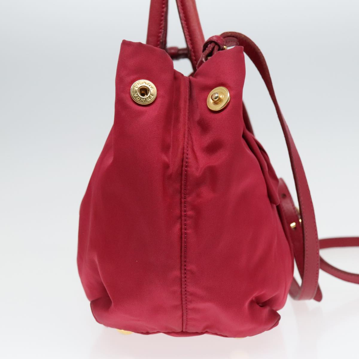 Luxury Prada Hand Bag Nylon 2way Pink Gold  92814