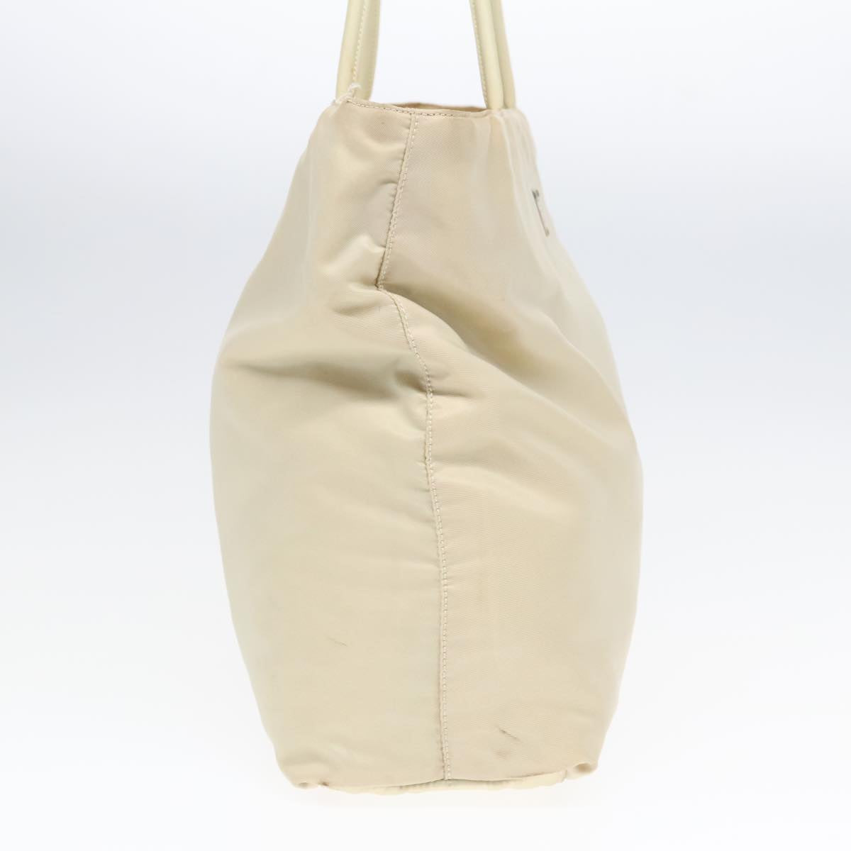 Luxury Prada Tote Bag Nylon Beige Silver  92818