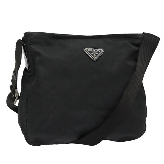 Luxury Prada Shoulder Bag Nylon Black Silver  92825