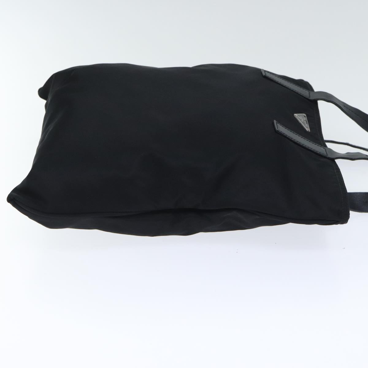 Luxury Prada Tote Bag Nylon Leather Black Silver  92827