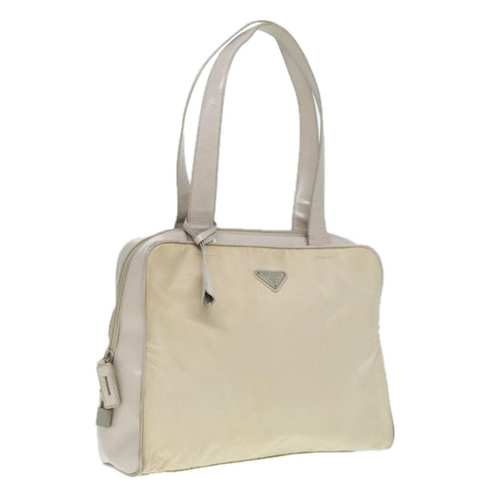 Luxury Prada Tote Bag Nylon White Silver  92829