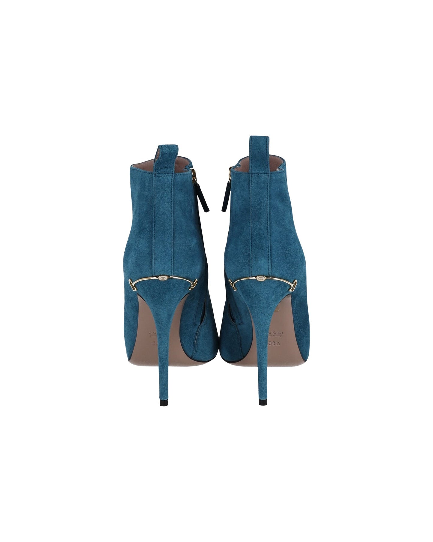 Luxury Gucci Trending 2025 Pointed Ankle Boots in Turquoise Blue Suede