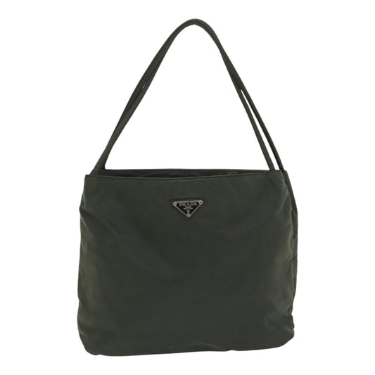 Luxury Prada Tote Bag Nylon Khaki Silver  92860