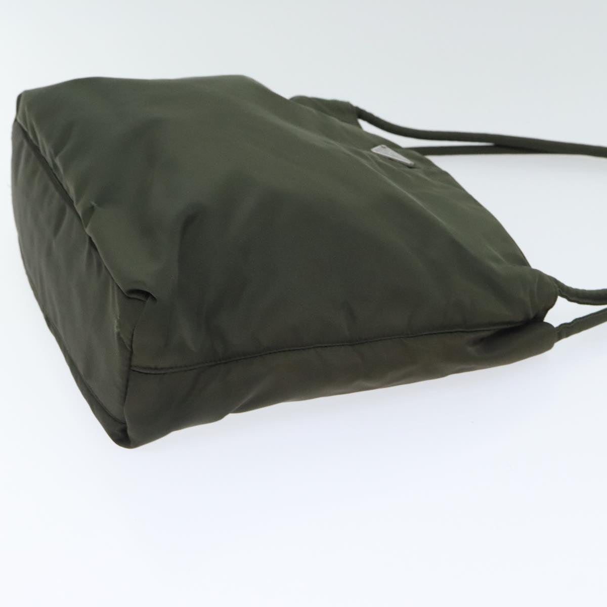 Luxury Prada Tote Bag Nylon Khaki Silver  92860