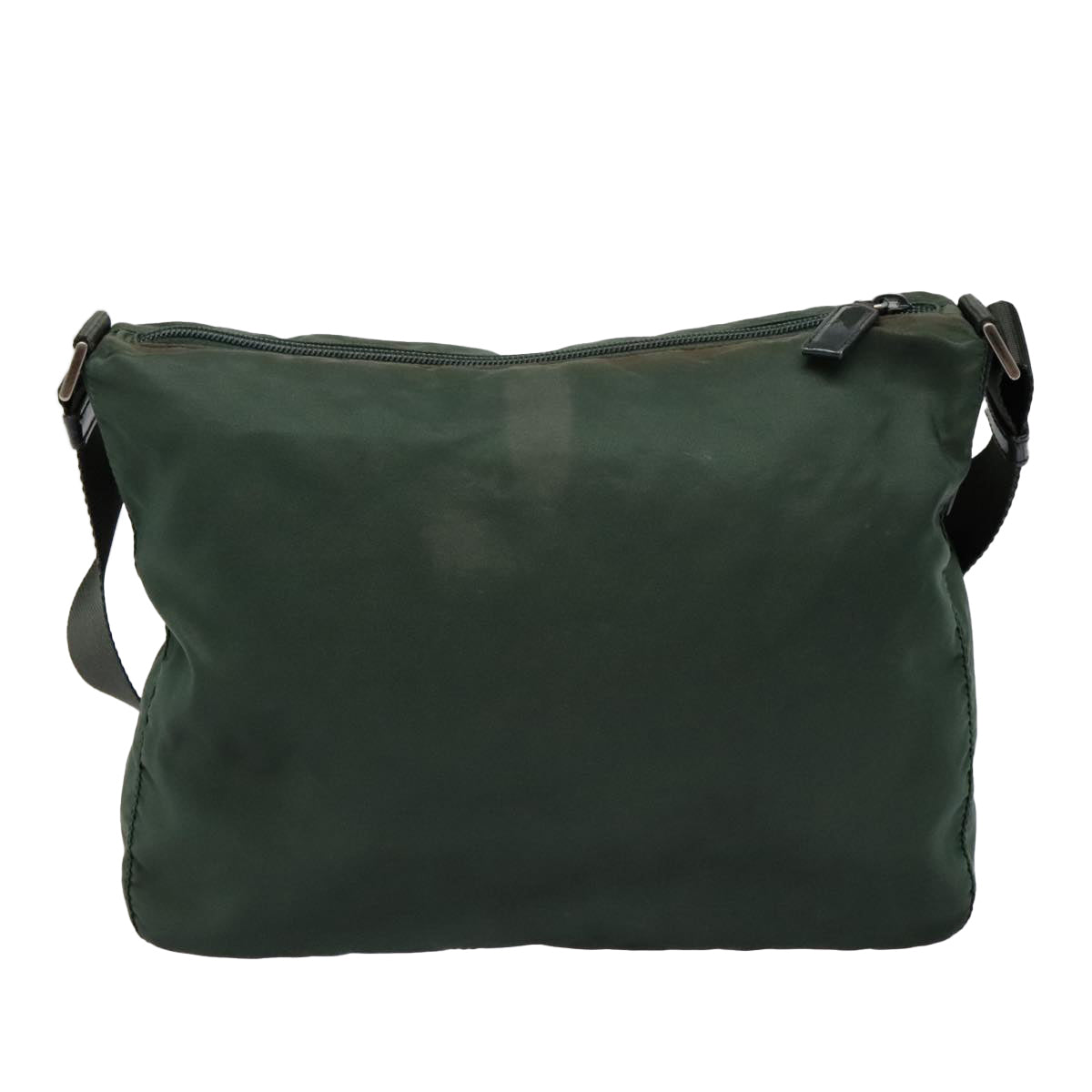 Luxury Prada Shoulder Bag Nylon Khaki Silver  92862