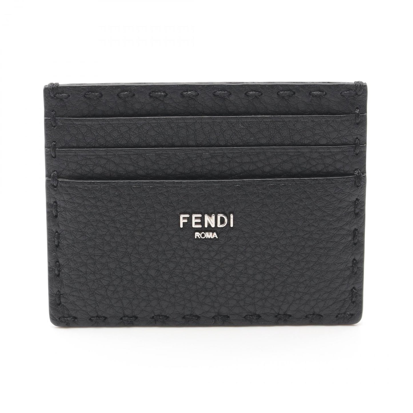 Luxury Fendi Selleria Card case Leather Black