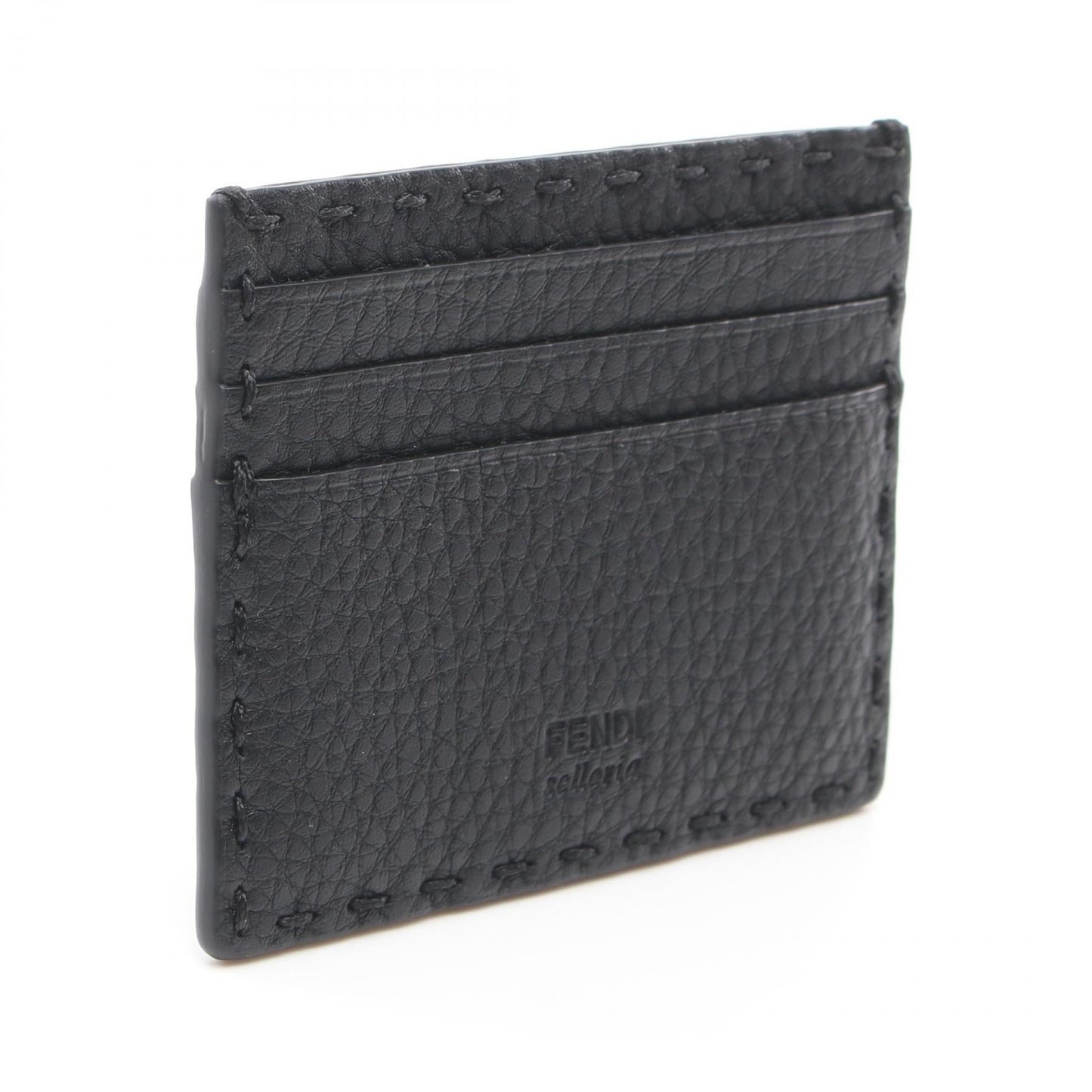 Luxury Fendi Selleria Card case Leather Black