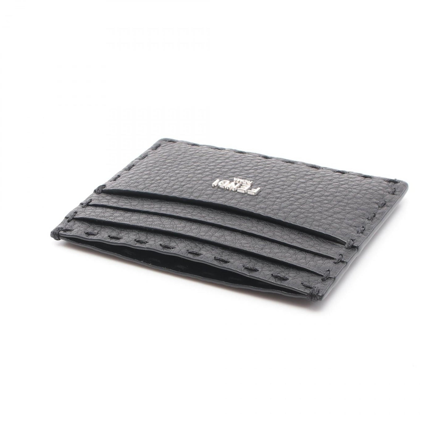Luxury Fendi Selleria Card case Leather Black