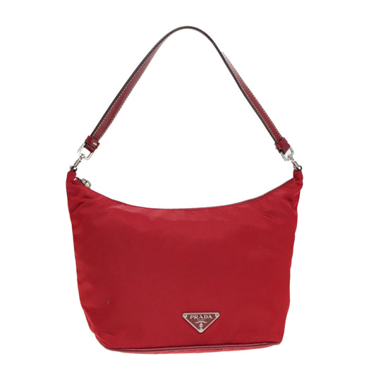 Luxury Prada Accessory Pouch Nylon Red Silver  92906