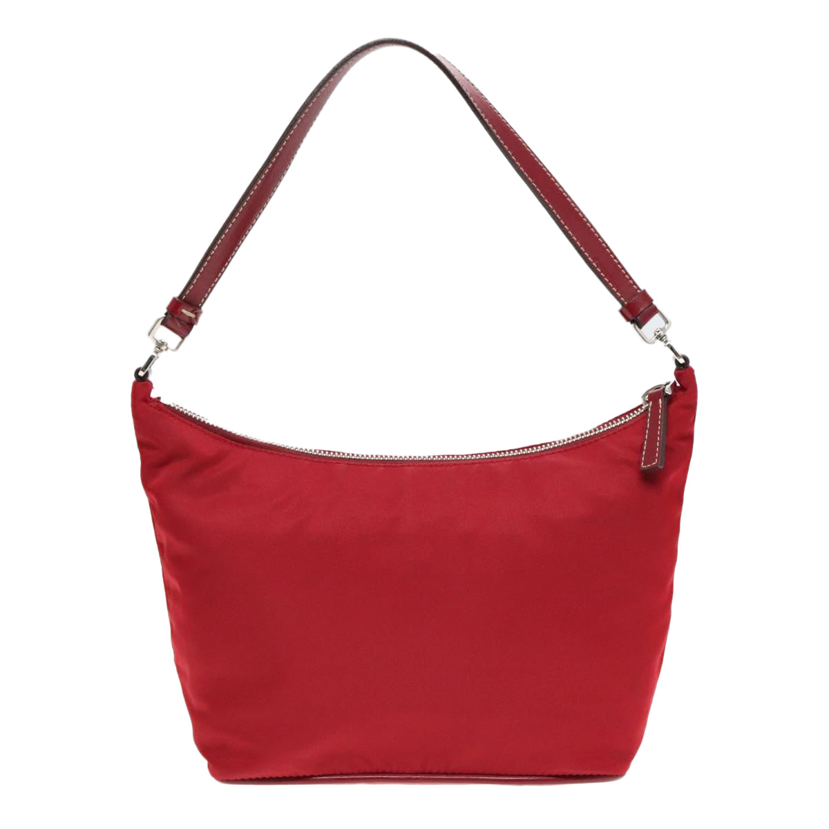 Luxury Prada Accessory Pouch Nylon Red Silver  92906