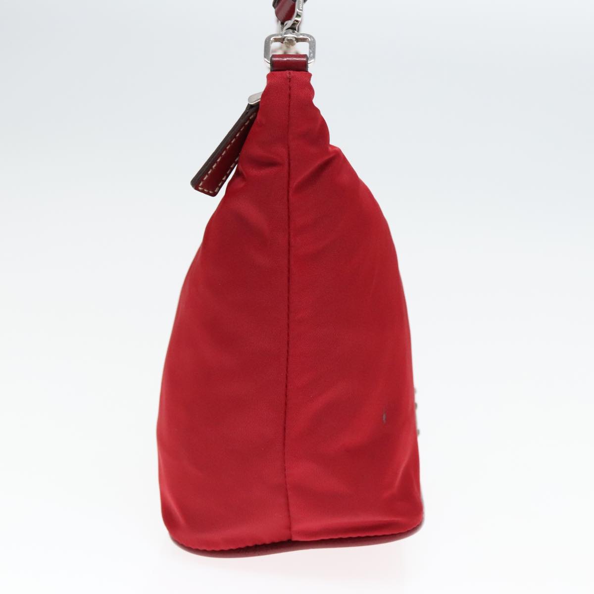 Luxury Prada Accessory Pouch Nylon Red Silver  92906