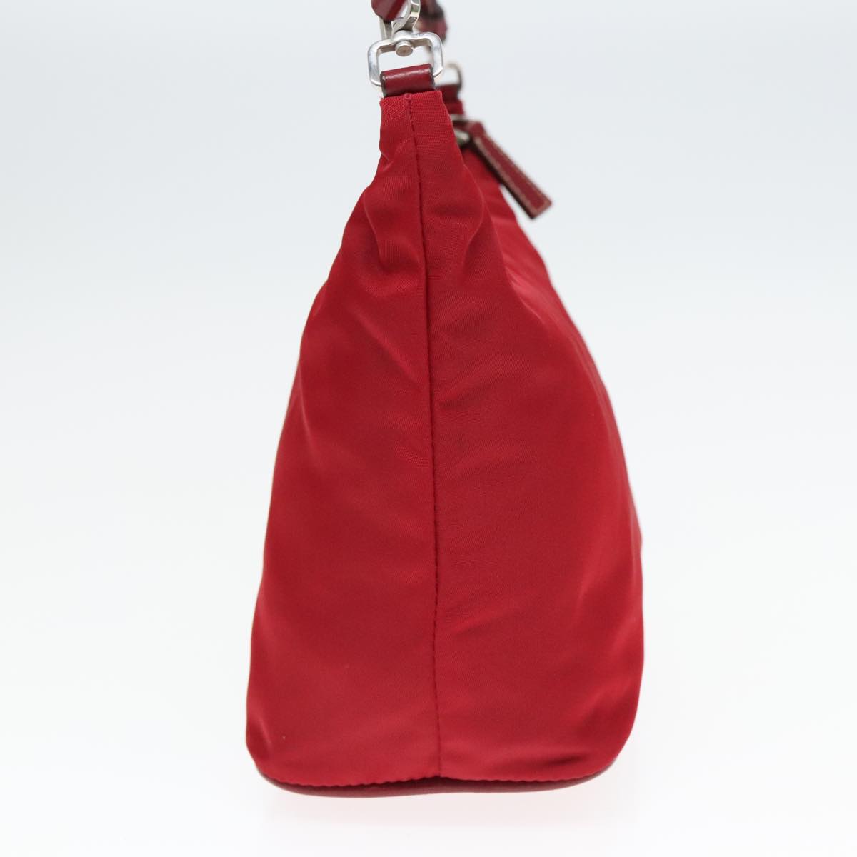 Luxury Prada Accessory Pouch Nylon Red Silver  92906