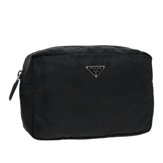 Luxury Prada Pouch Nylon Black Silver  92913