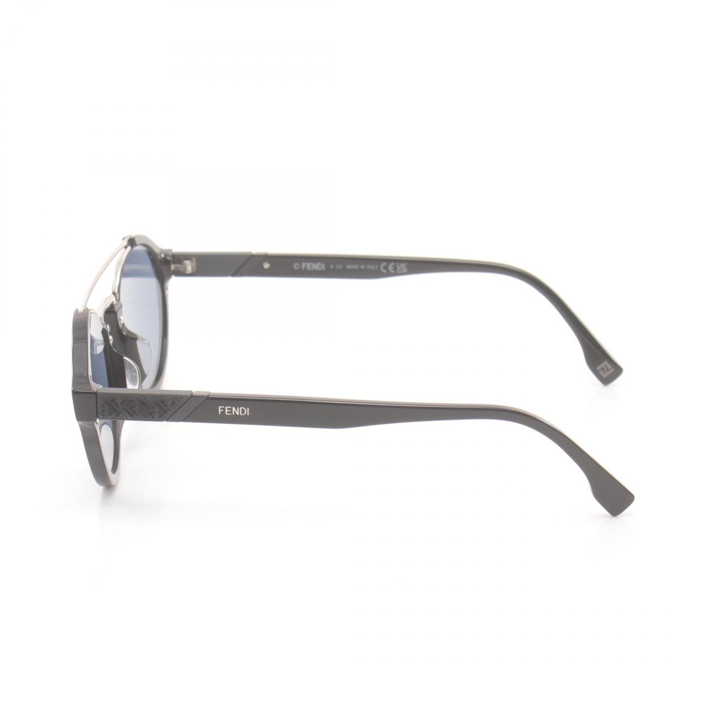 Luxury Fendi Diagonal Sunglasses Others Black Silver