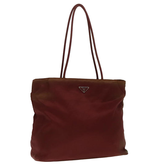 Luxury Prada Tote Bag Nylon Red Silver  92974