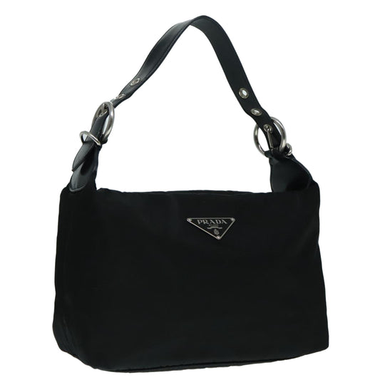 Luxury Prada Hand Bag Nylon Black Silver  92975