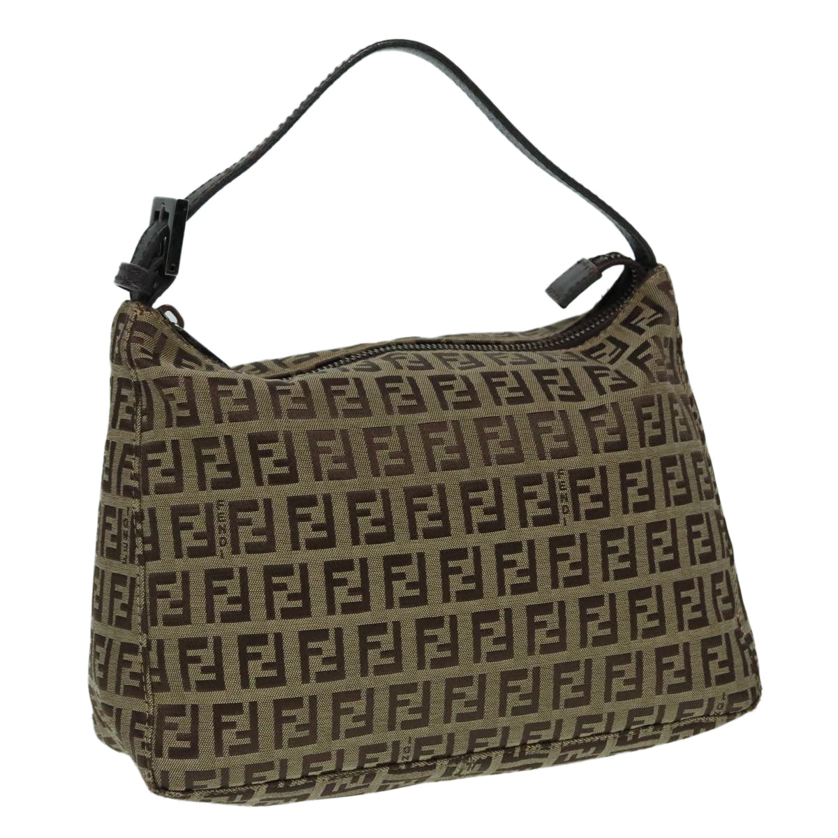 Luxury Fendi Zucchino Canvas Hand Bag Beige Brown92979