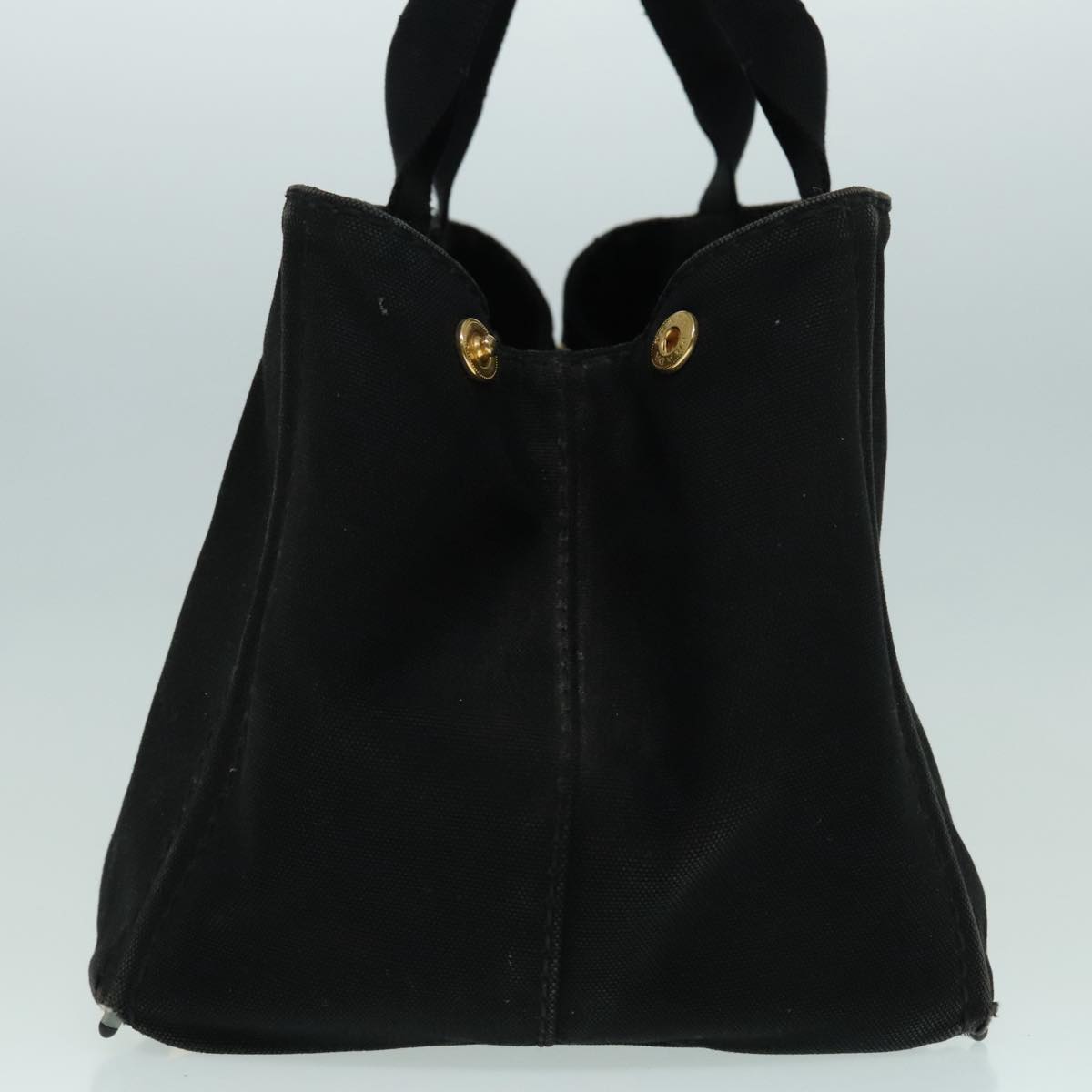 Luxury Prada Canapa MM Hand Bag Canvas Black Gold  92998