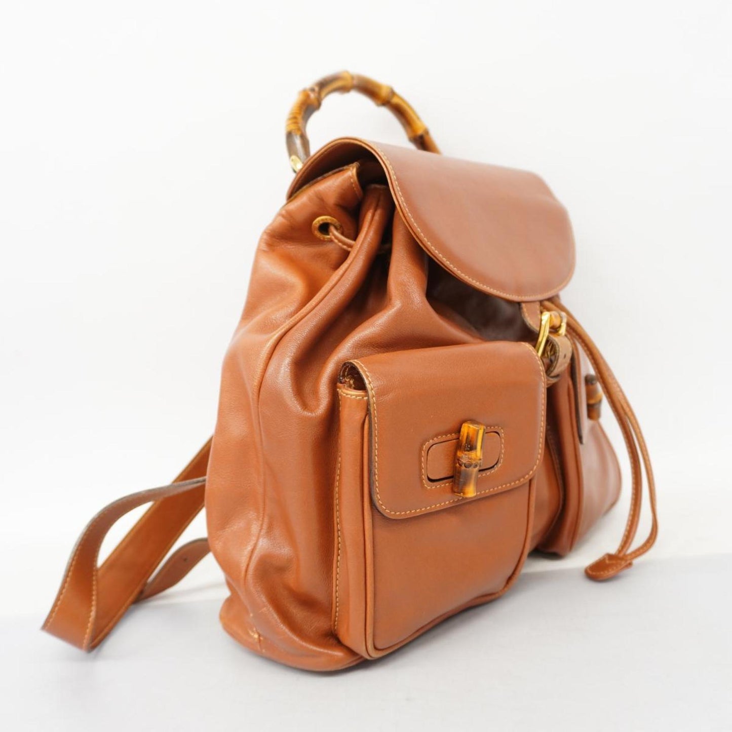 Gucci Bamboo  Leather Backpack Bag ()