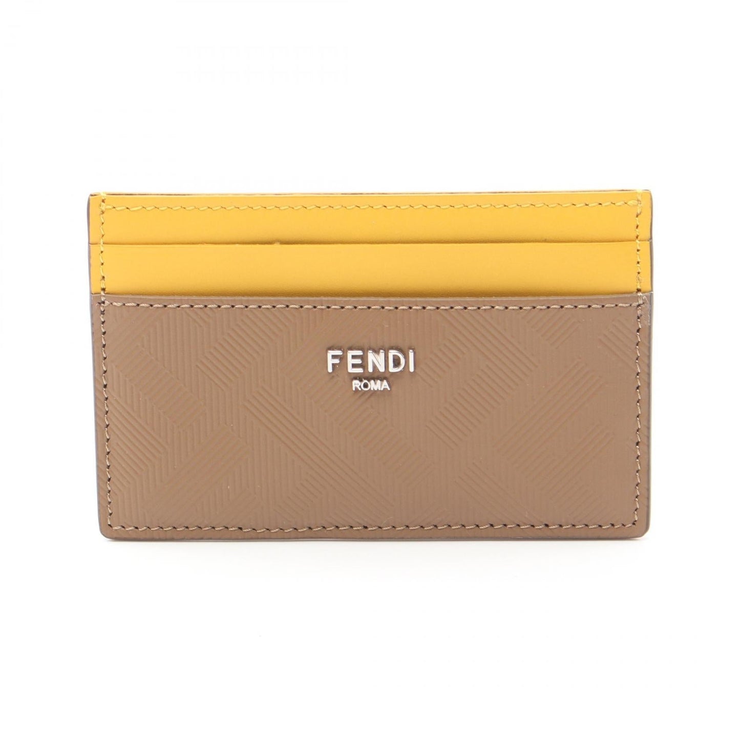 Luxury Fendi Shadow Card case Leather Brown