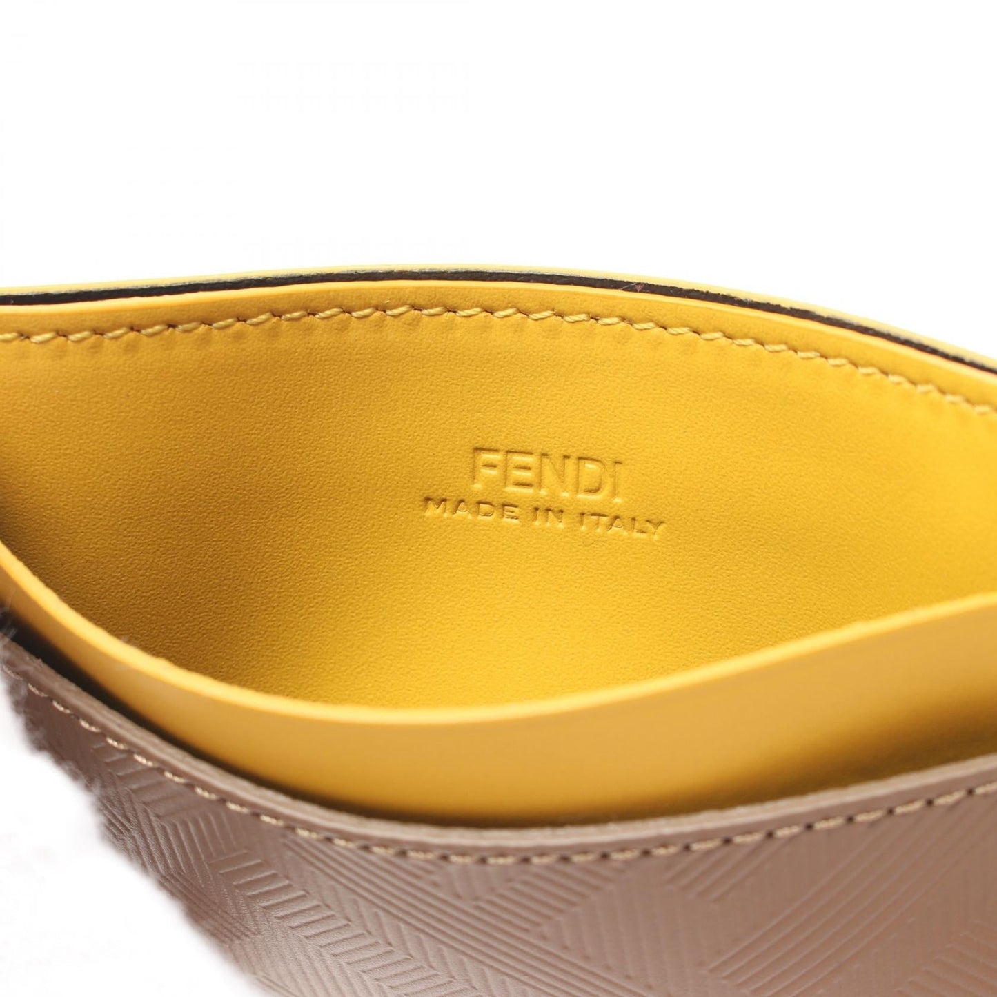 Luxury Fendi Shadow Card case Leather Brown