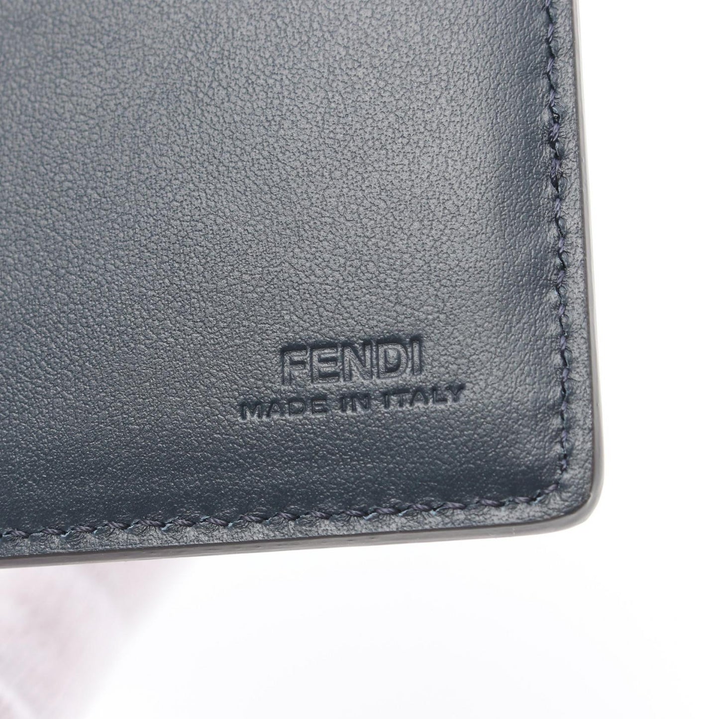 Luxury Fendi Diagonal Card case PVC Coated Canvas Leather Navy