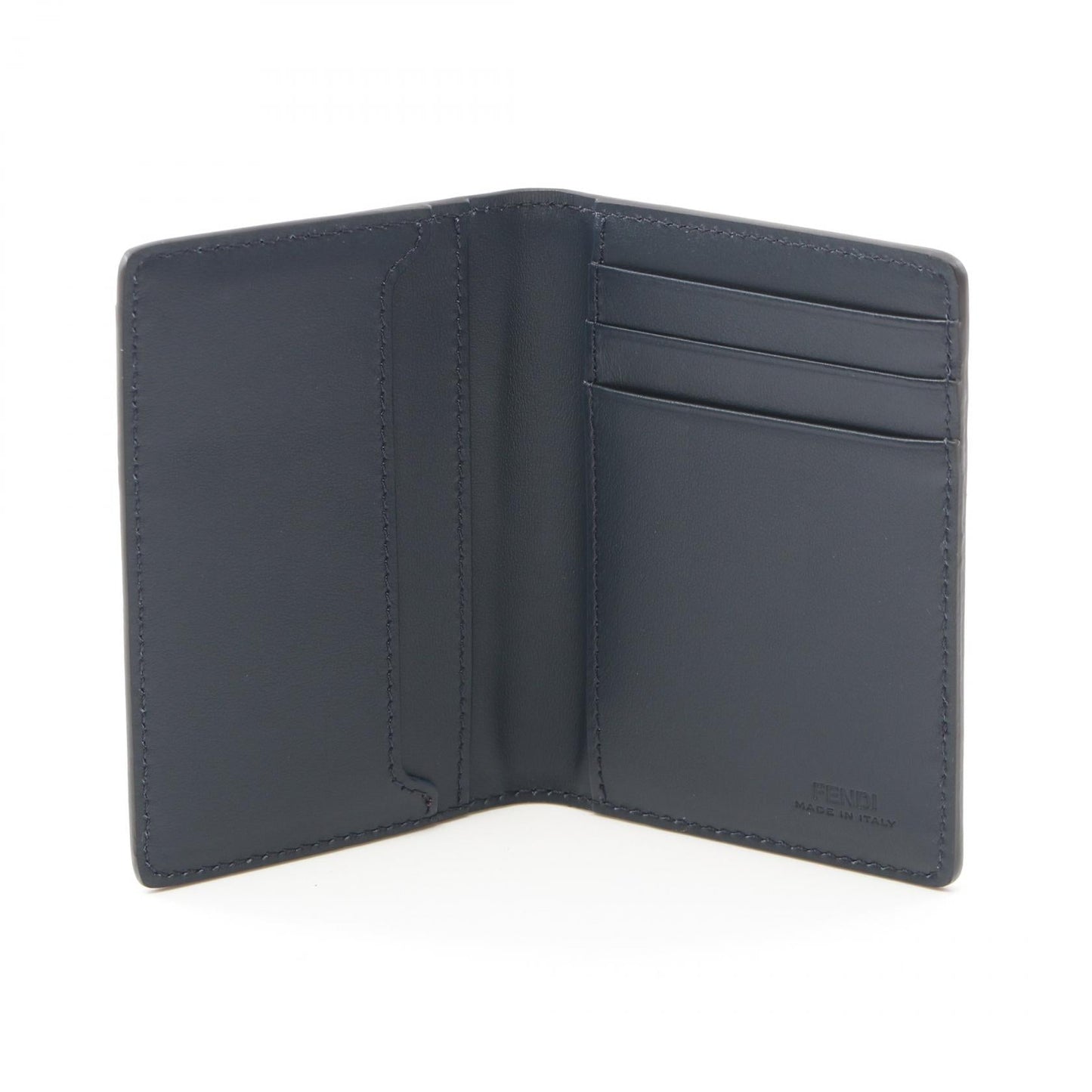 Luxury Fendi Diagonal Card case PVC Coated Canvas Leather Navy