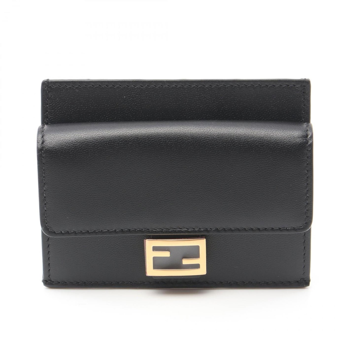 Luxury Fendi Baguette Card case Leather Black