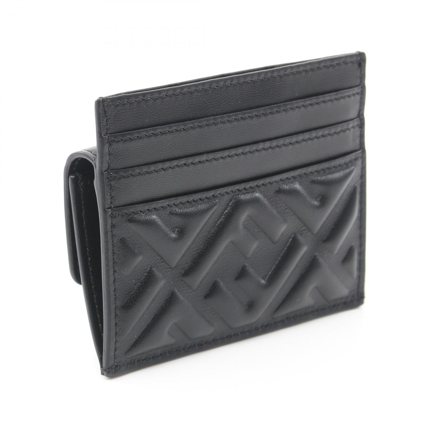 Luxury Fendi Baguette Card case Leather Black