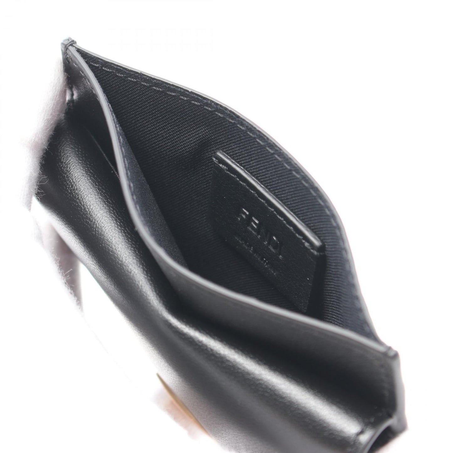 Luxury Fendi Baguette Card case Leather Black