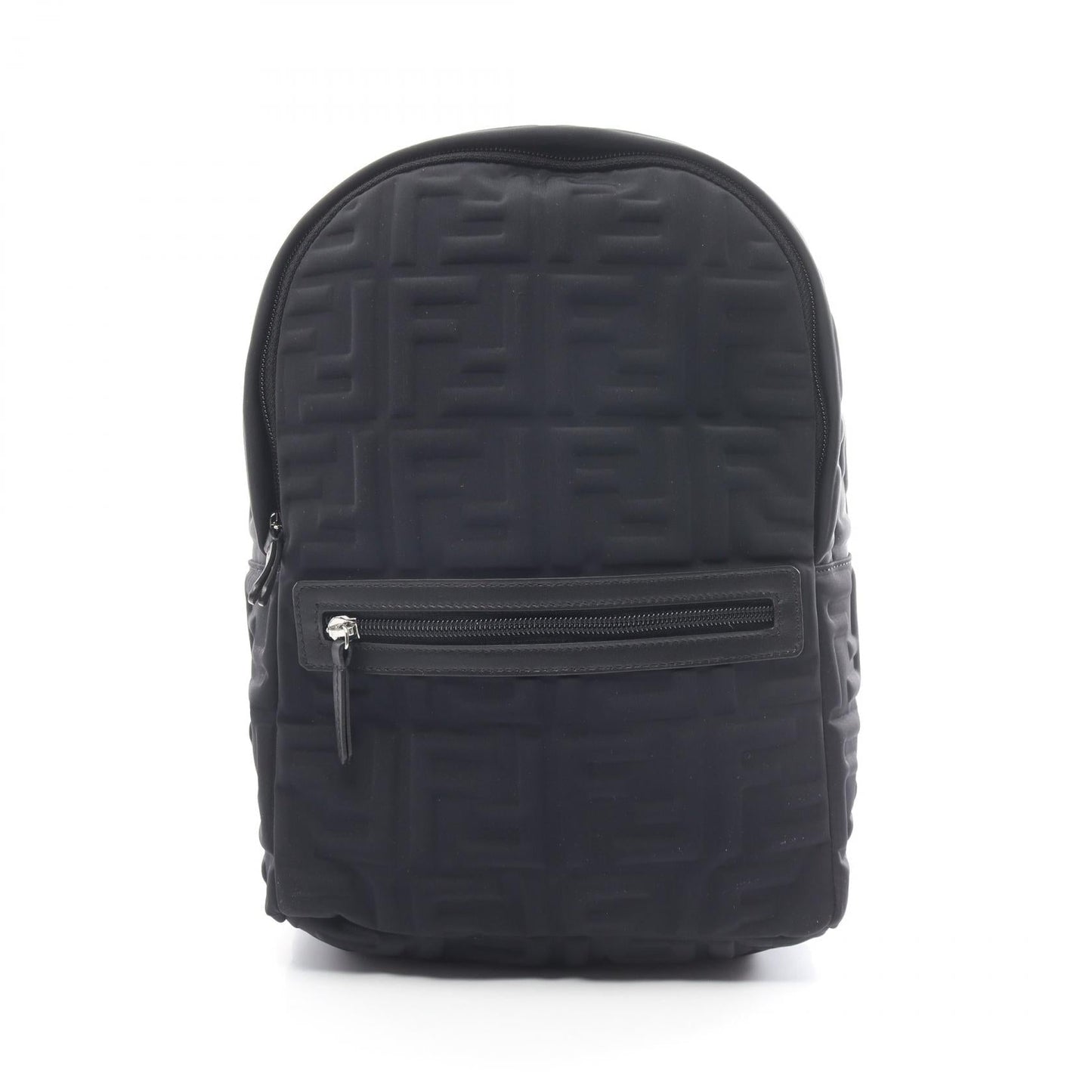 Luxury Fendi Zucca Backpack Rucksack Nylon Leather Black