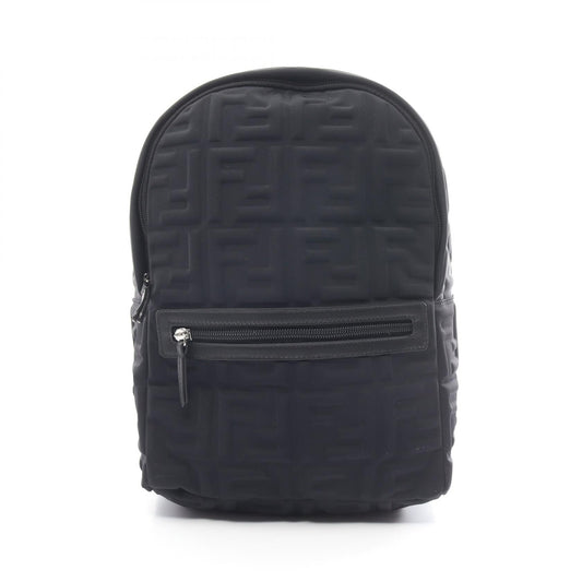 Luxury Fendi Zucca Backpack Rucksack Nylon Leather Black