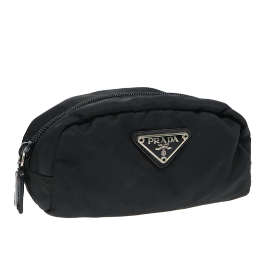 Luxury Prada Mini Pouch Nylon Black Silver  93040