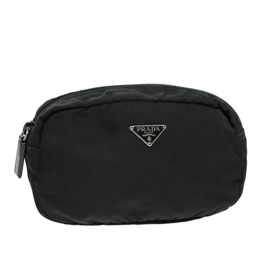 Luxury Prada Mini Pouch Nylon Black Silver  93041