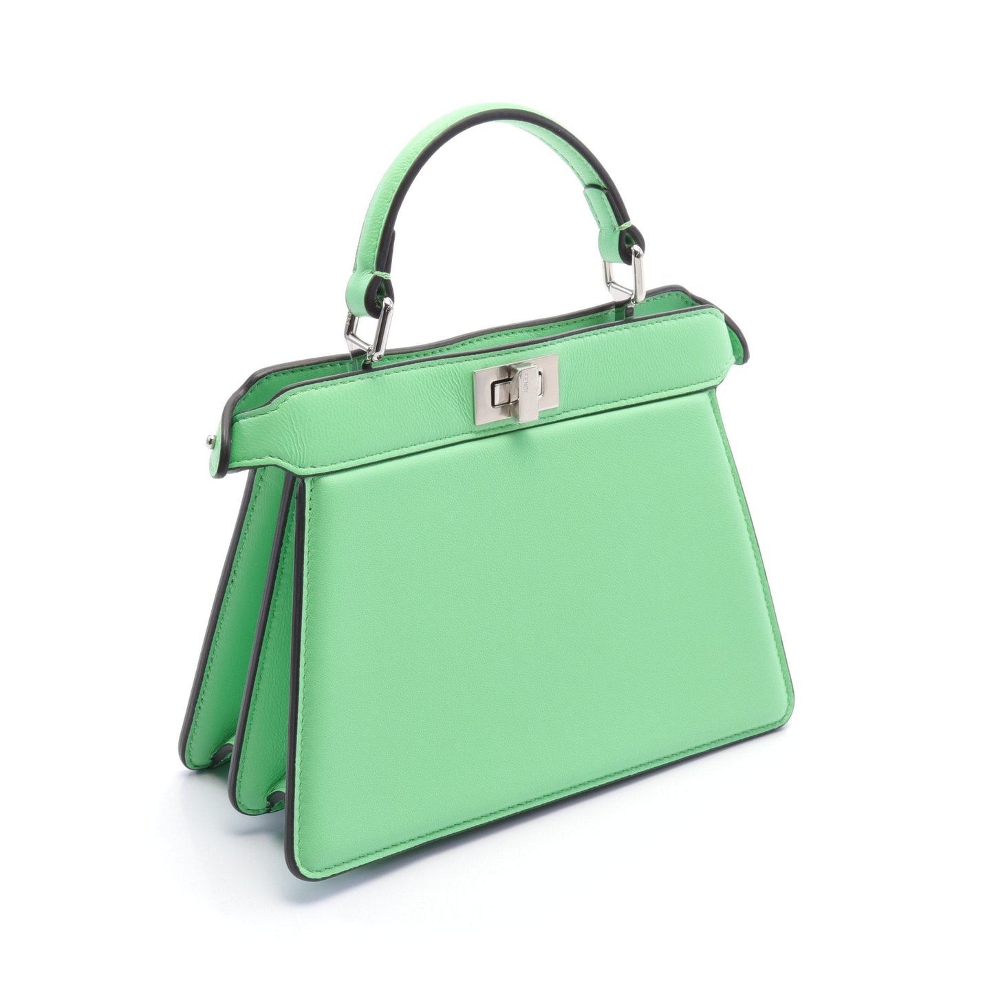 Luxury Fendi Peekaboo ISeeU Handbag Leather Yellow-green 2WAY