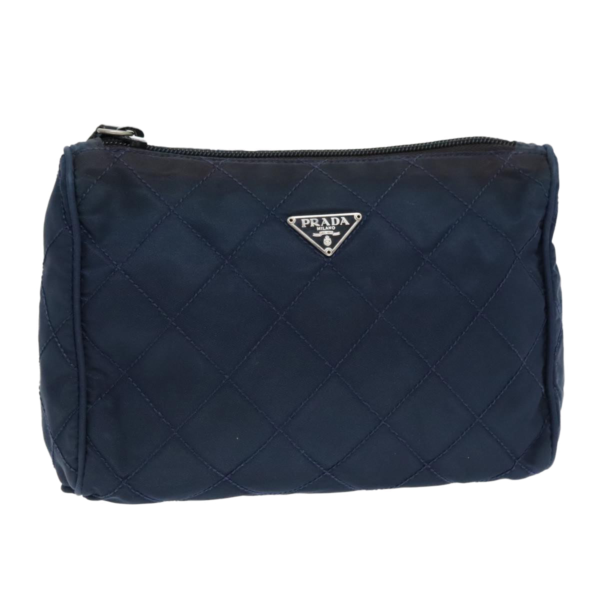 Luxury Prada Pouch Nylon Navy Silver  93044