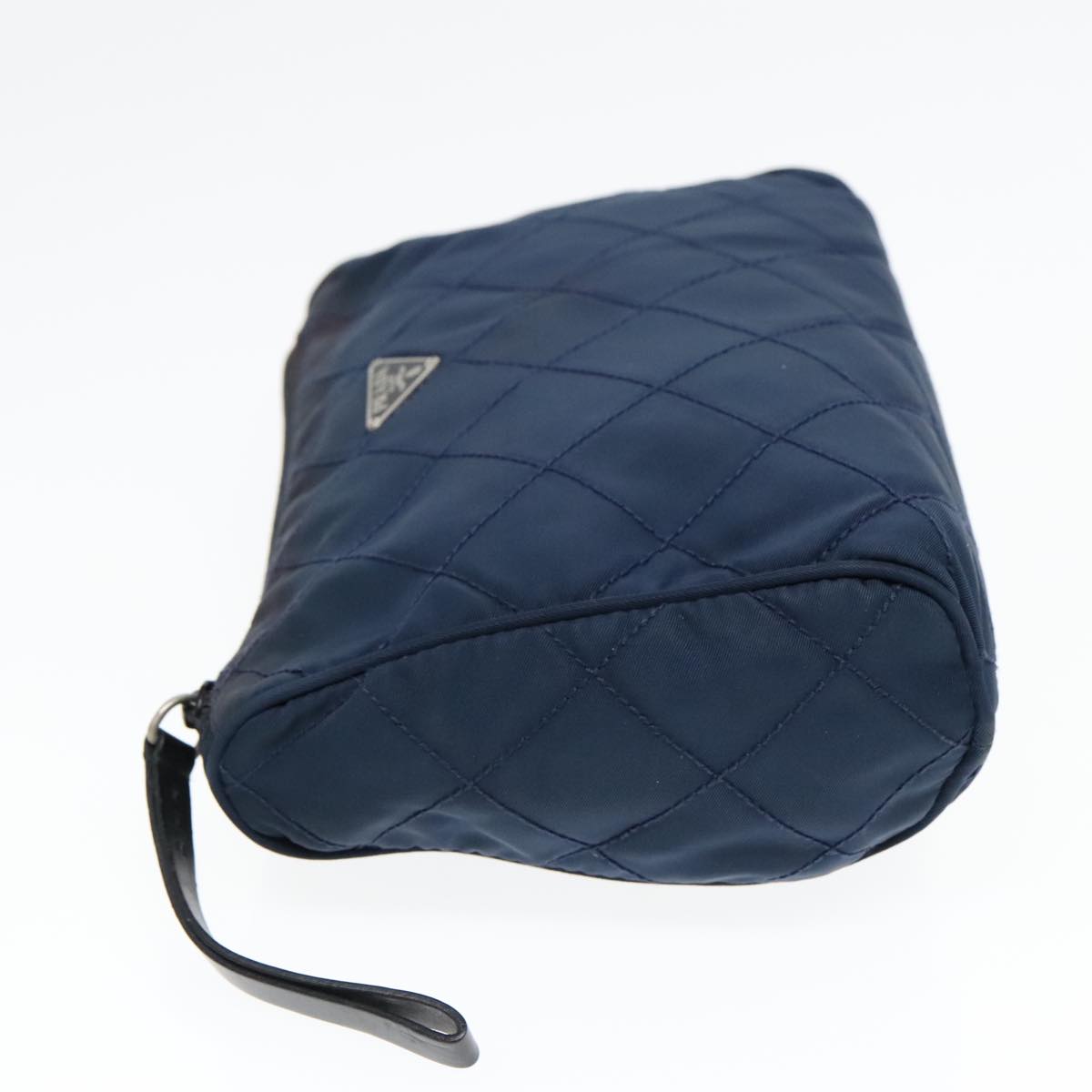 Luxury Prada Pouch Nylon Navy Silver  93044