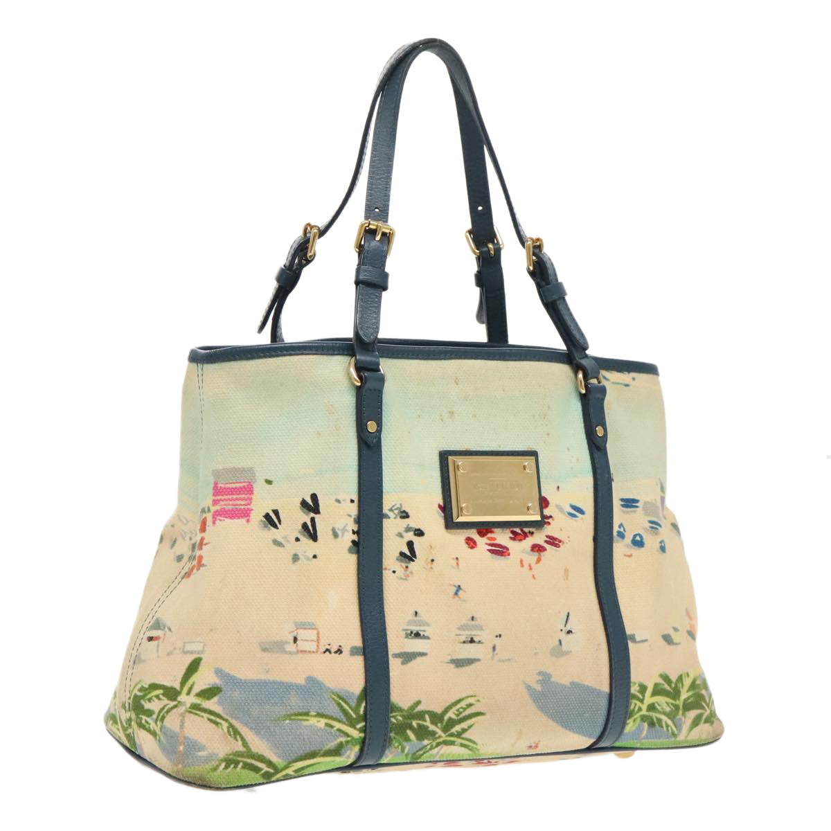 LOUIS VUITTON Ailleurs Cabas PM Escal Tote Bag Canvas Blue M93769 LV 93074